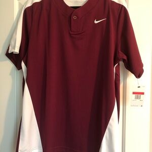 Nike Maroon and White Athletic Jersey